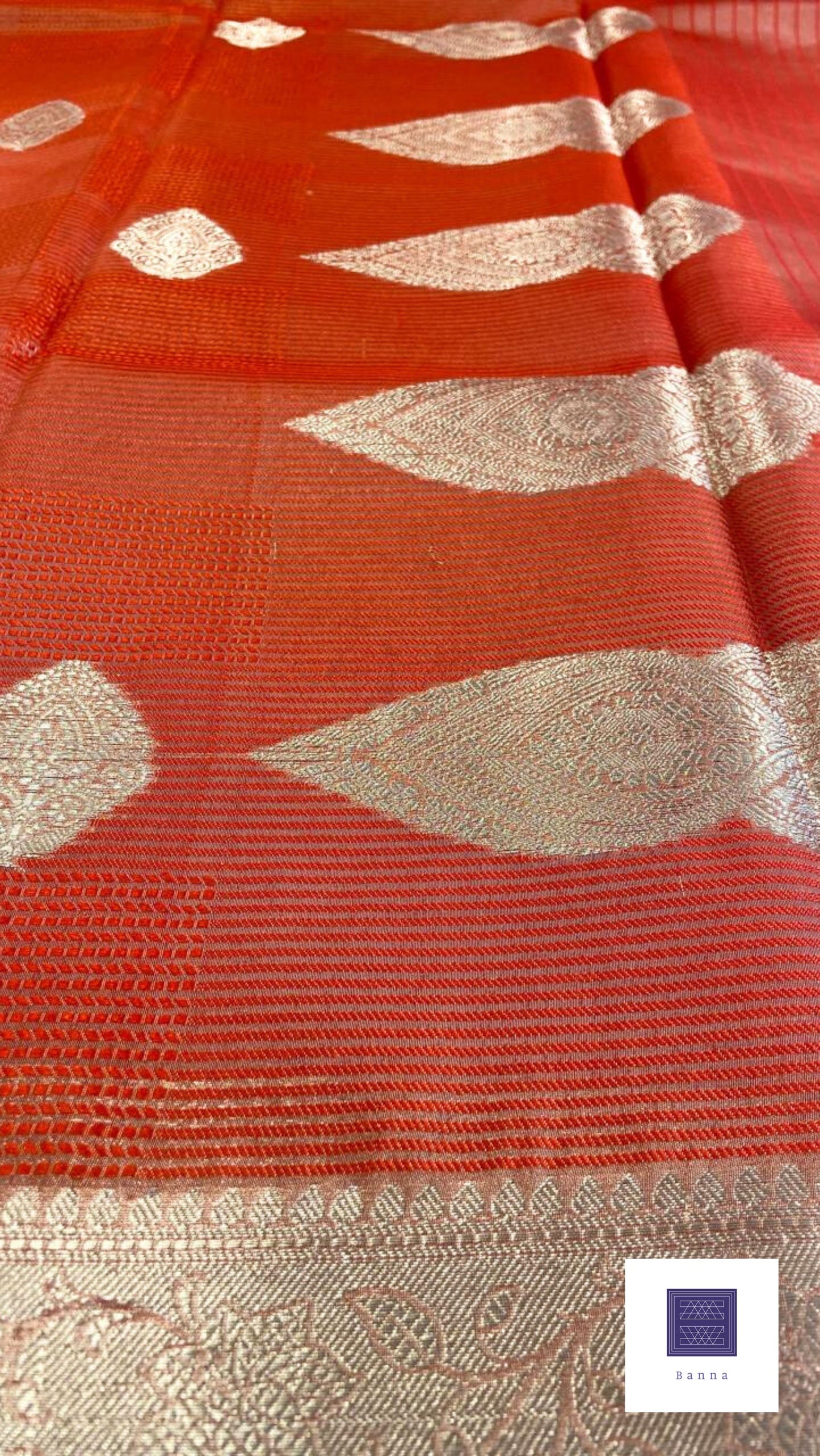 Tissue with thread weaving - Orange