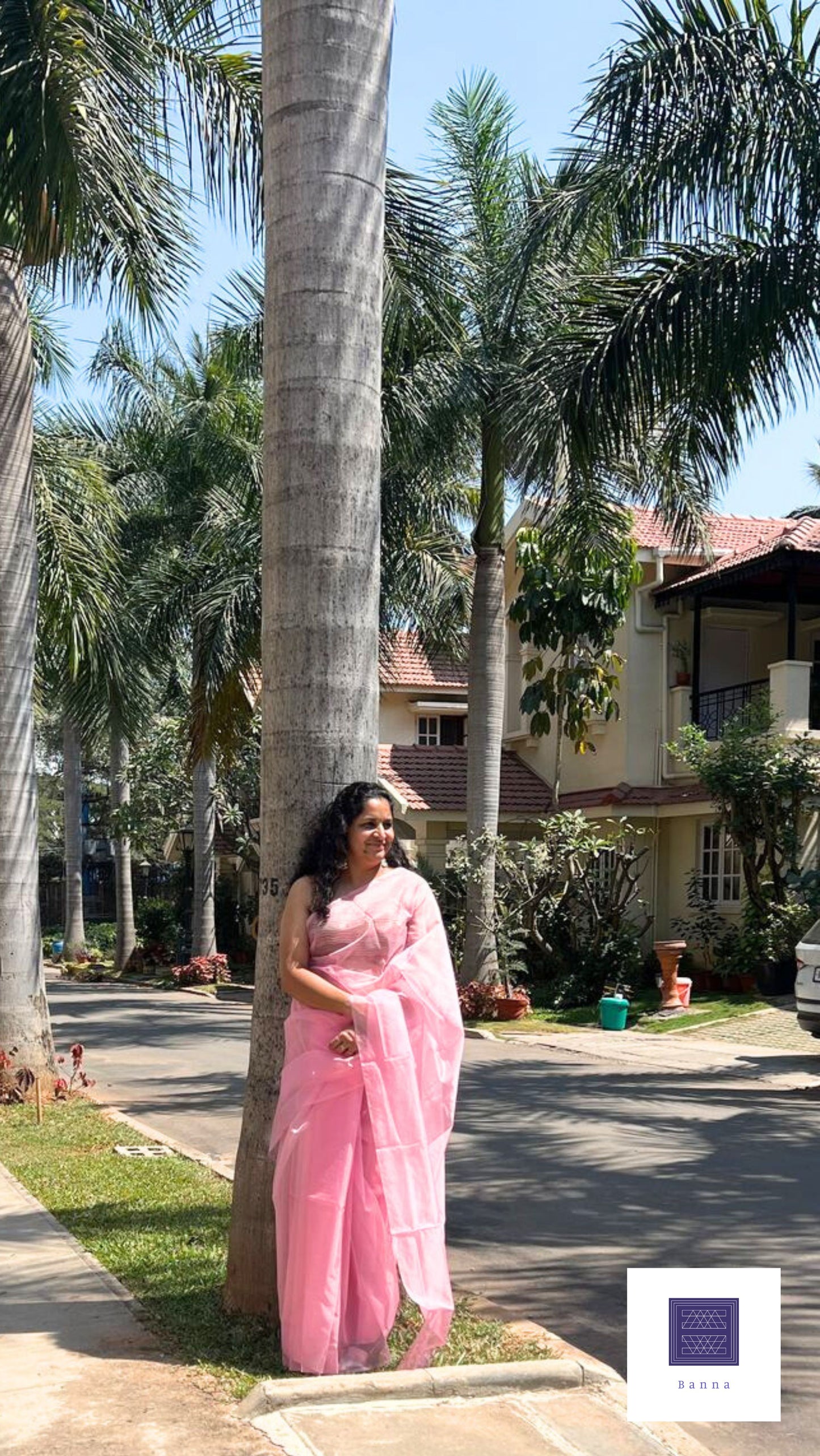 Baby Pink - Solid Organza Pastel Saree