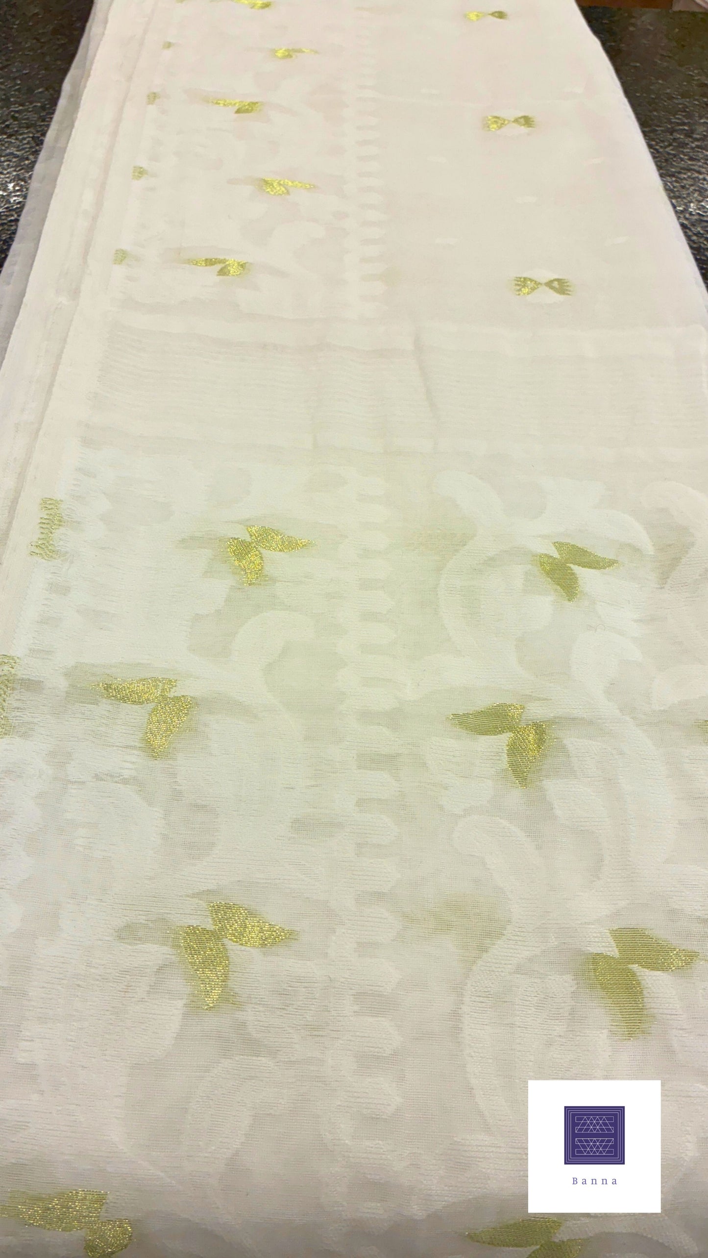 Jamdhani Cotton Saree - White