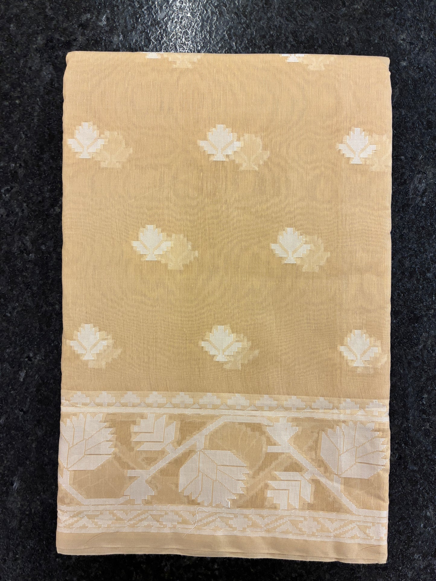 Jamdhani Cotton Saree - Beige