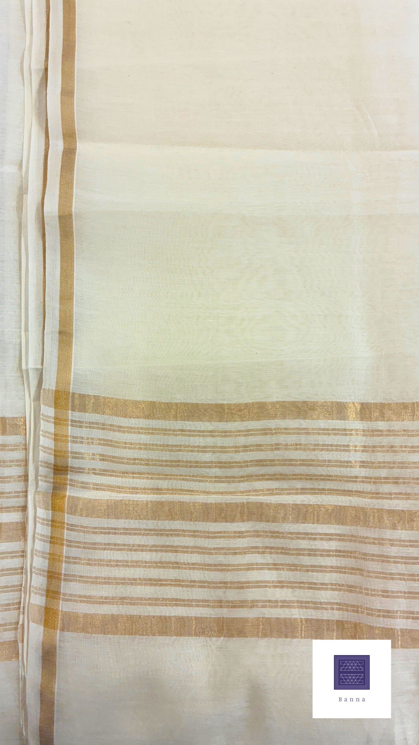 Pure Chanderi Cotton handloom saree - Off white