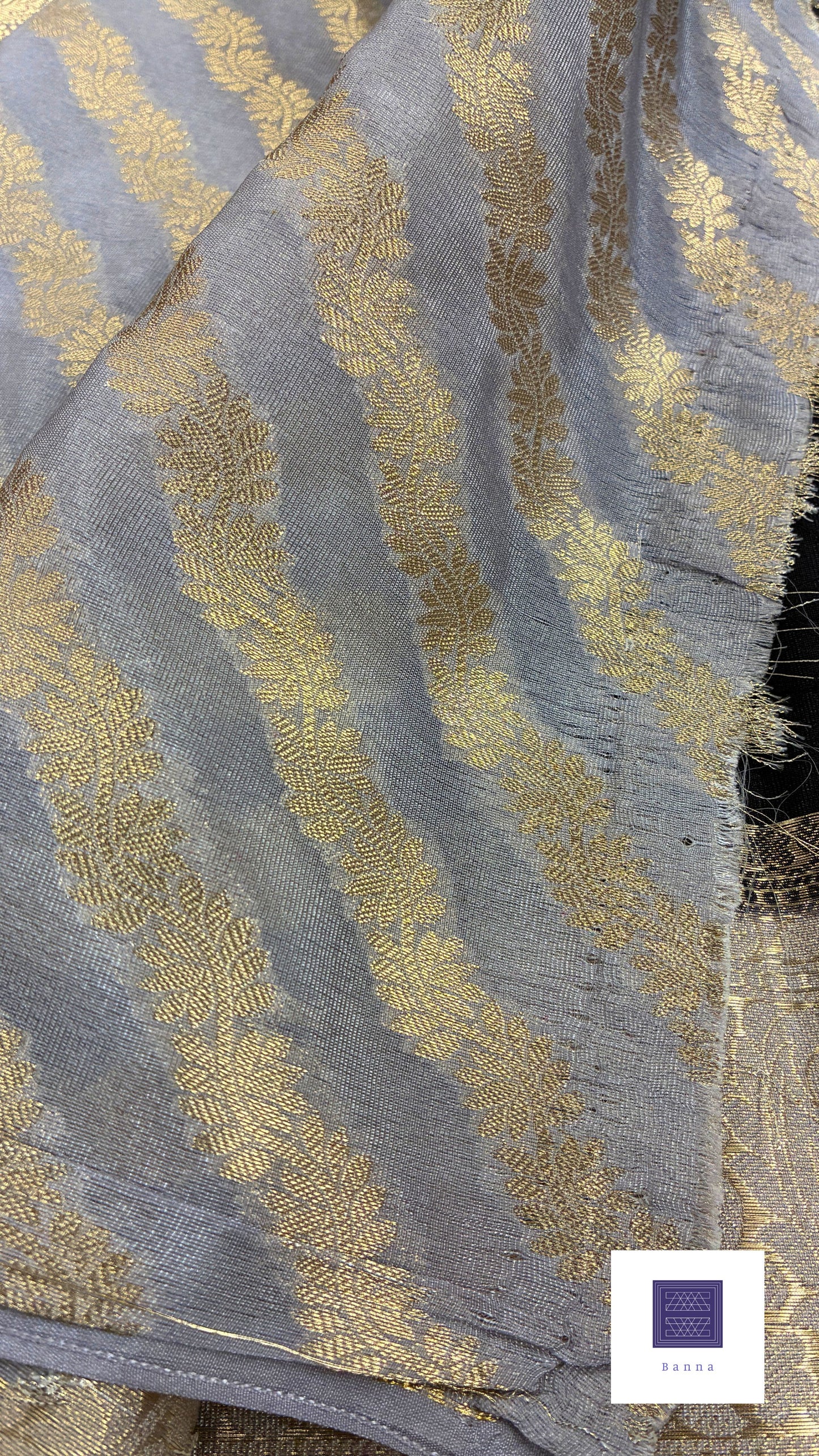 Chiffon Silk contrast Black and Light grey