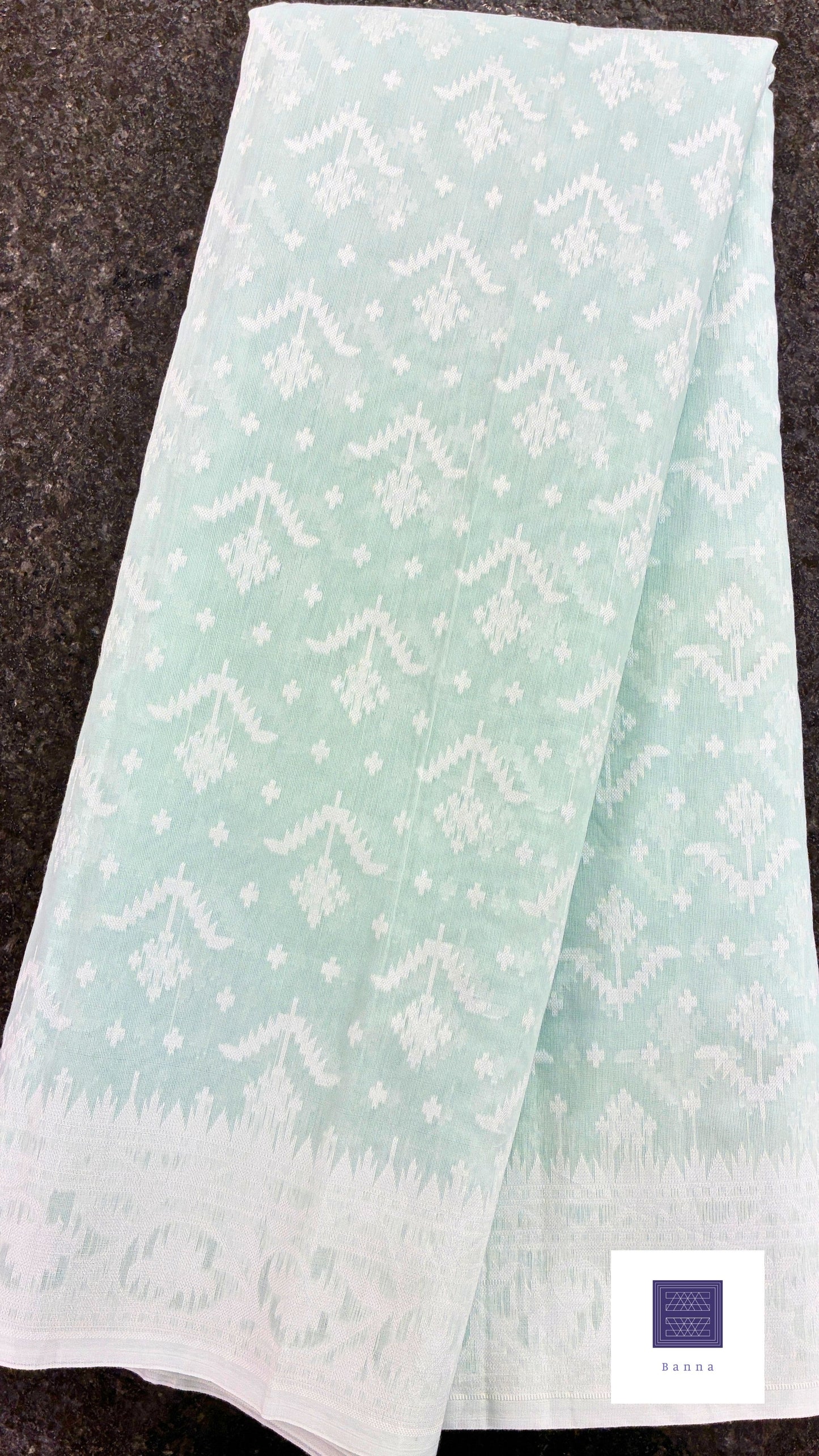 Jamdhani Cotton Saree with Silk thread work (Resham) - Sky Blue