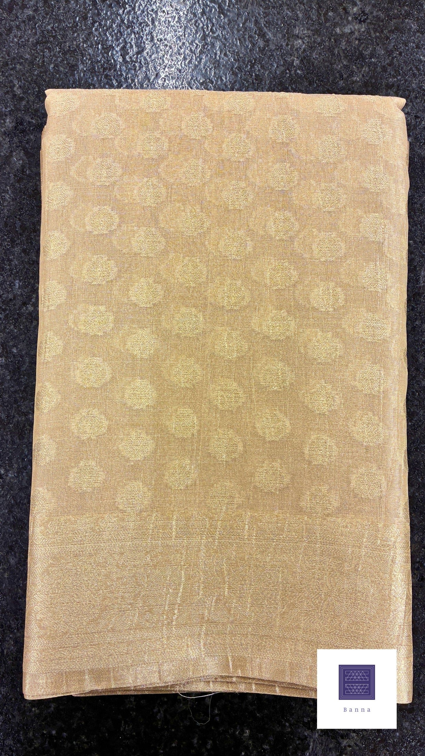 Banarasi Crush Tissue Saree - Beige and Gold