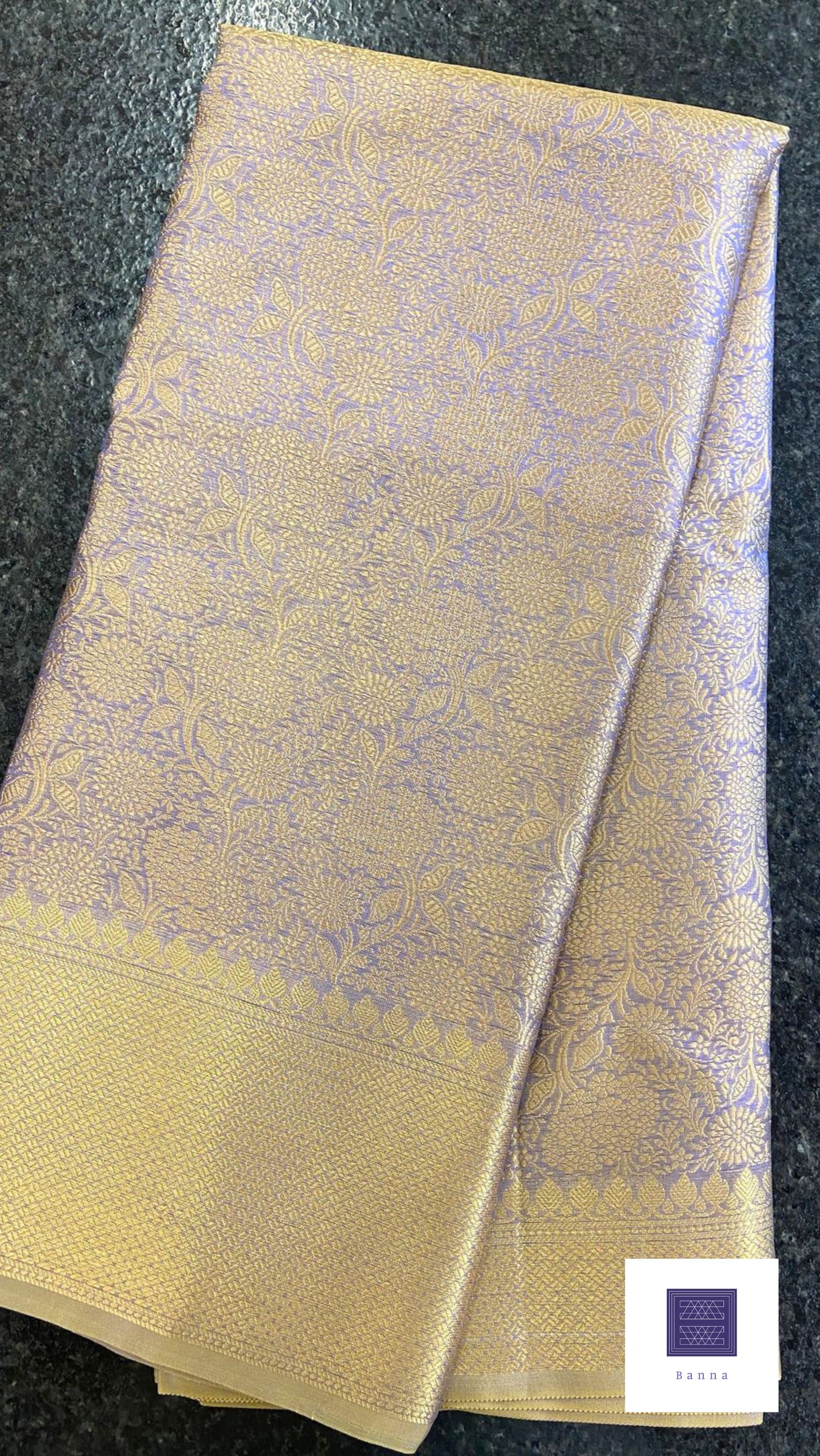Tissue Brocade saree Kanjeevaram weaving - Lavender Blue