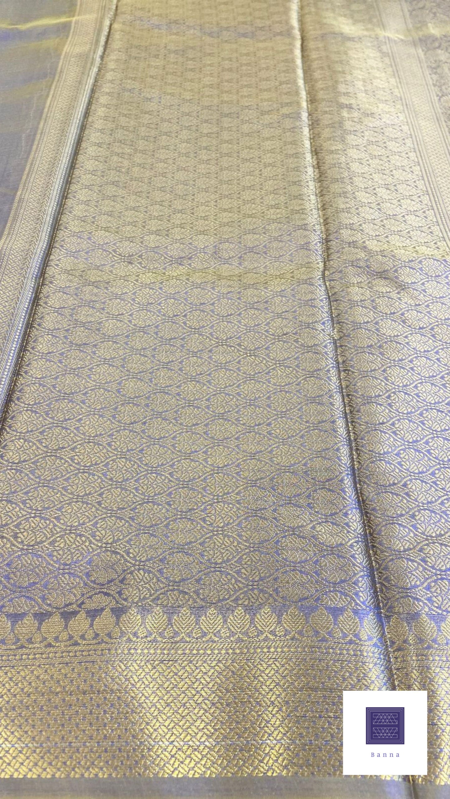 Tissue Brocade saree Kanjeevaram weaving - Lavender Blue
