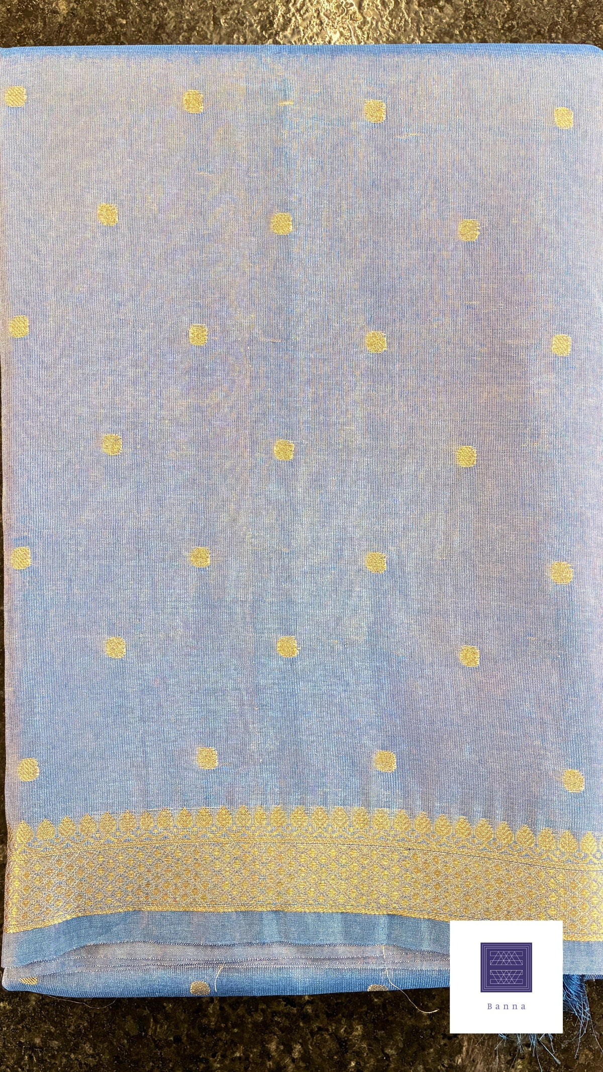 Tissue Silk woven traditional Banarasi saree - Ink Blue