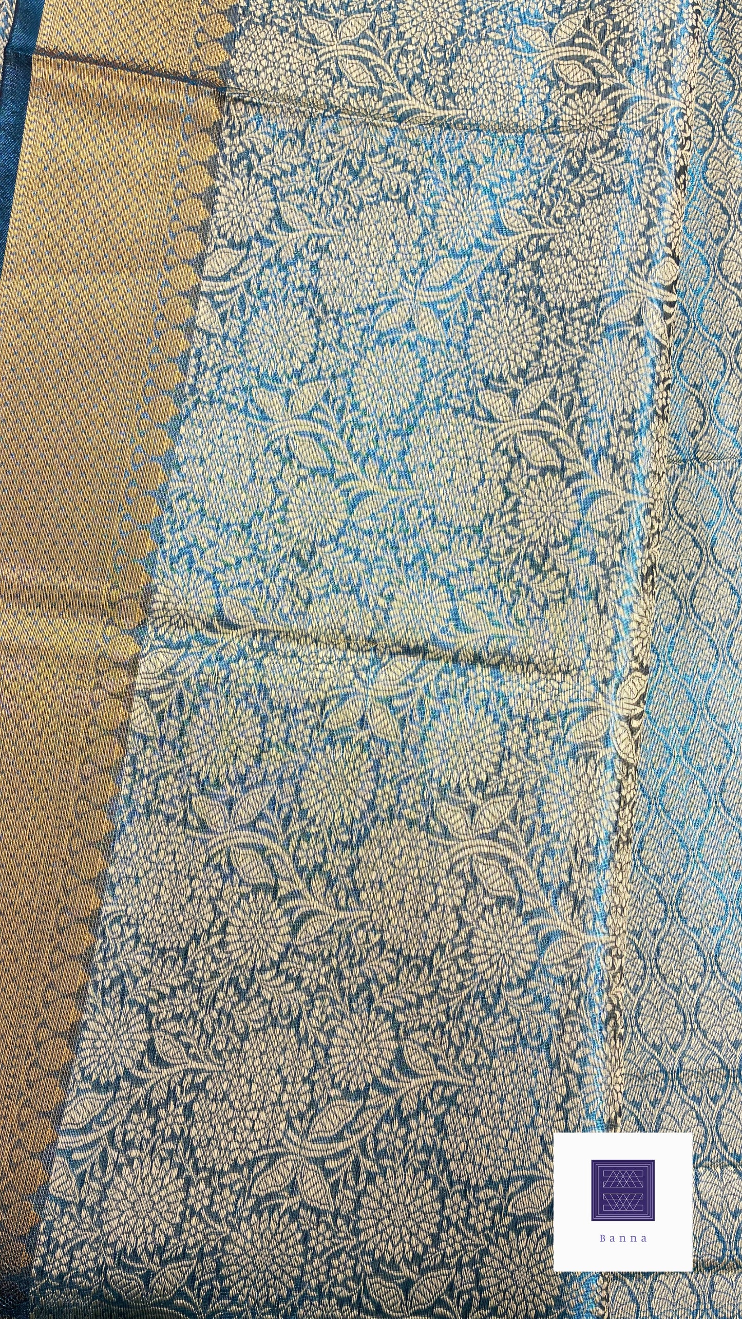 Tissue Brocade saree Kanjeevaram weaving - Dark Blue