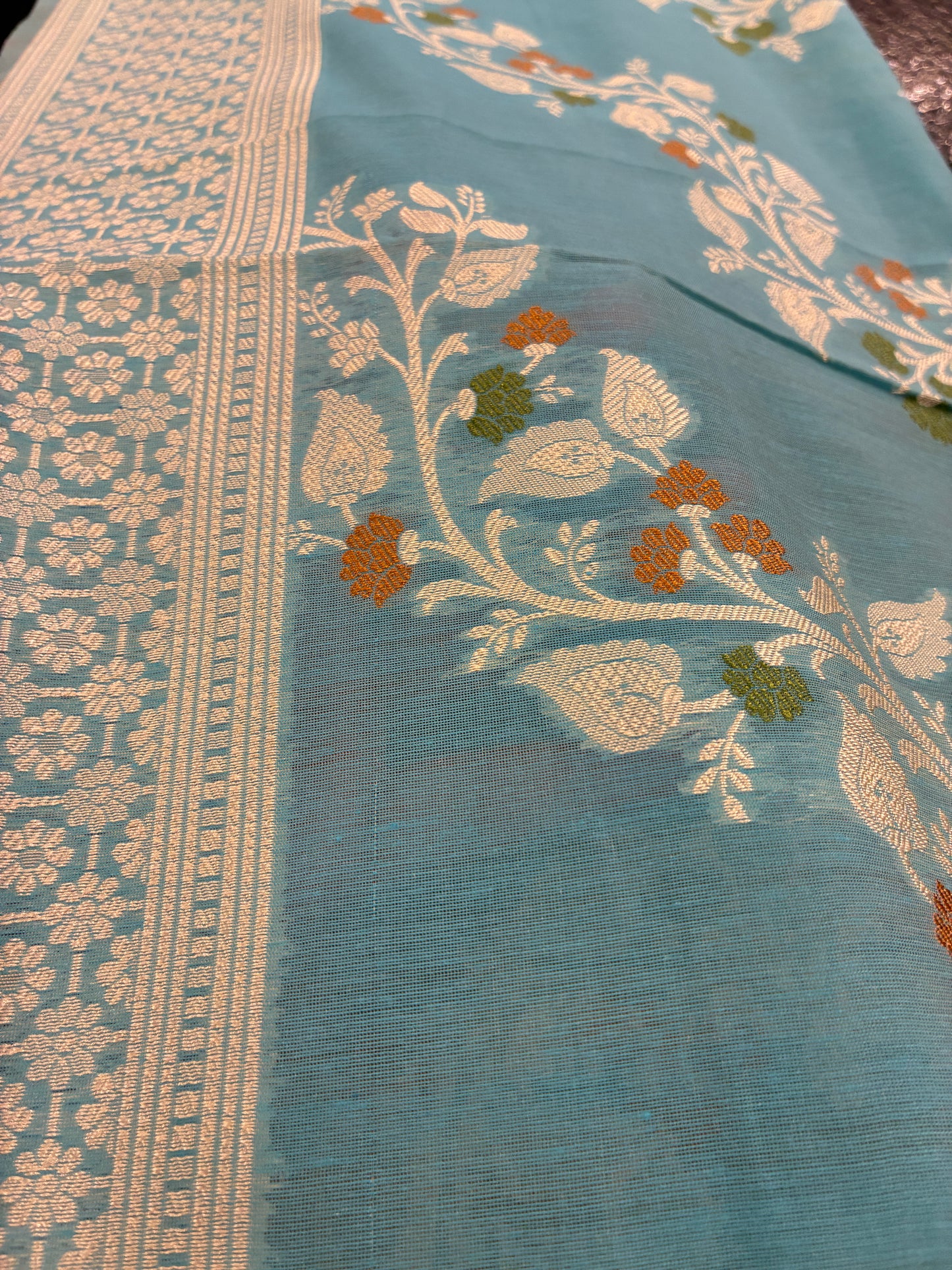 Banarasi Cotton - Light Blue