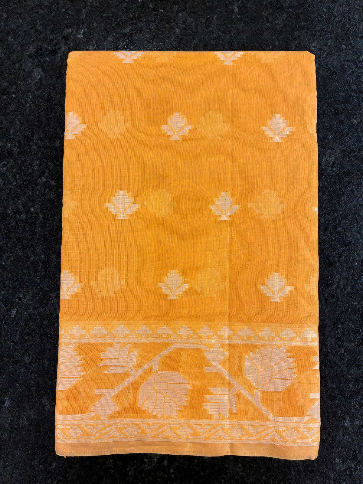 Jamdhani Cotton Saree - yellow