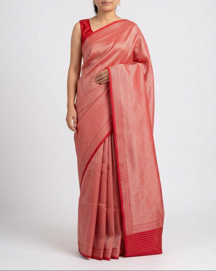 Handloom Rich Katan Silk saree - Red