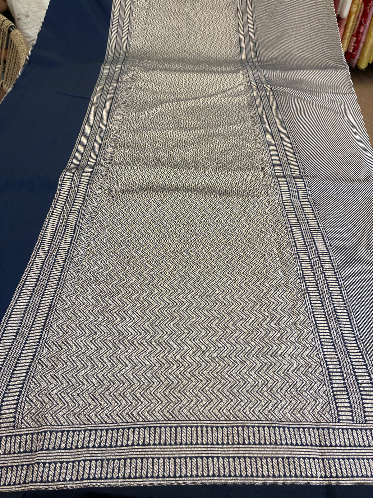 Handloom Rich Katan Silk saree - Navy Blue