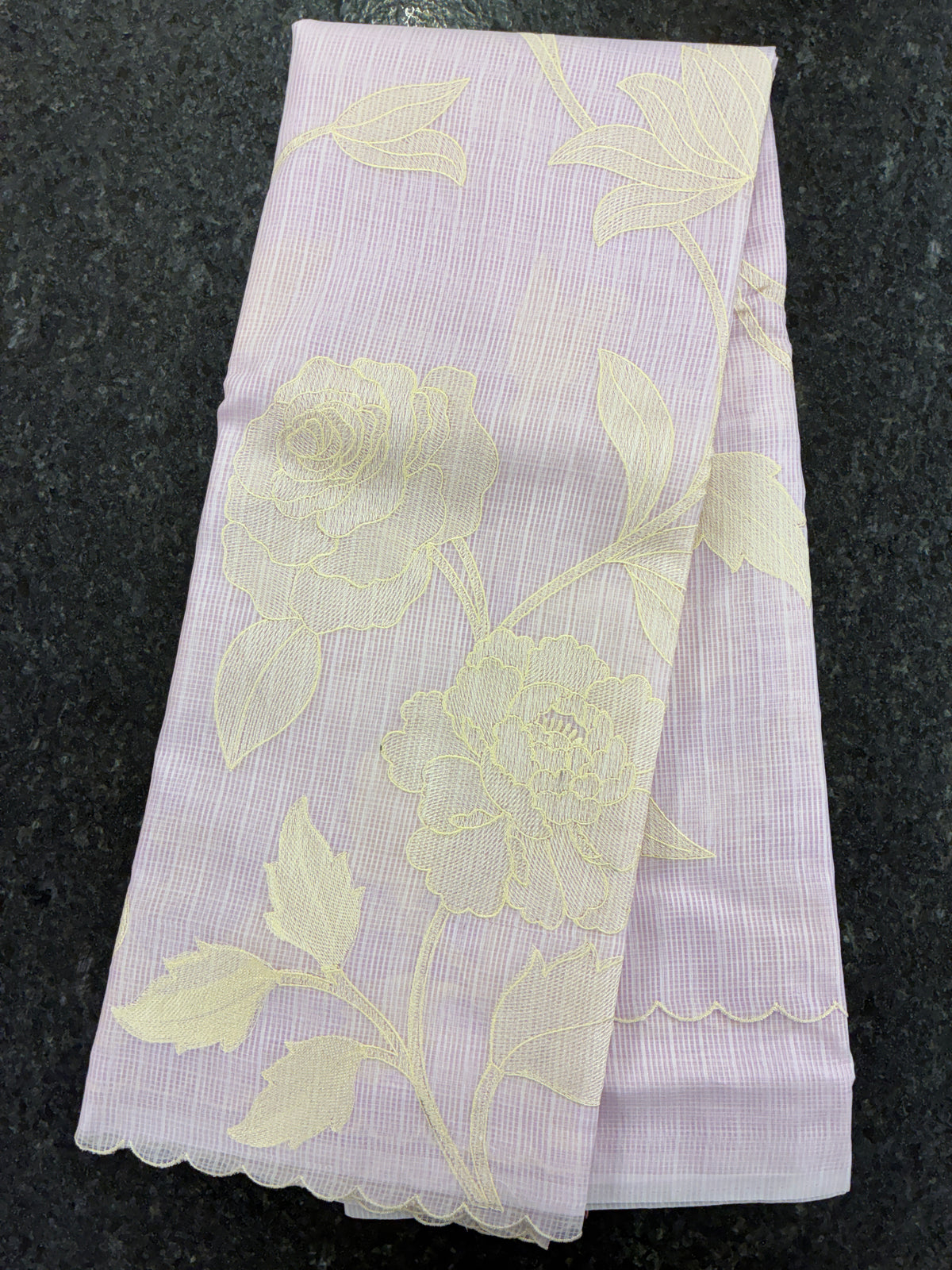 Soft Kota embroidery saree - Light Lavender
