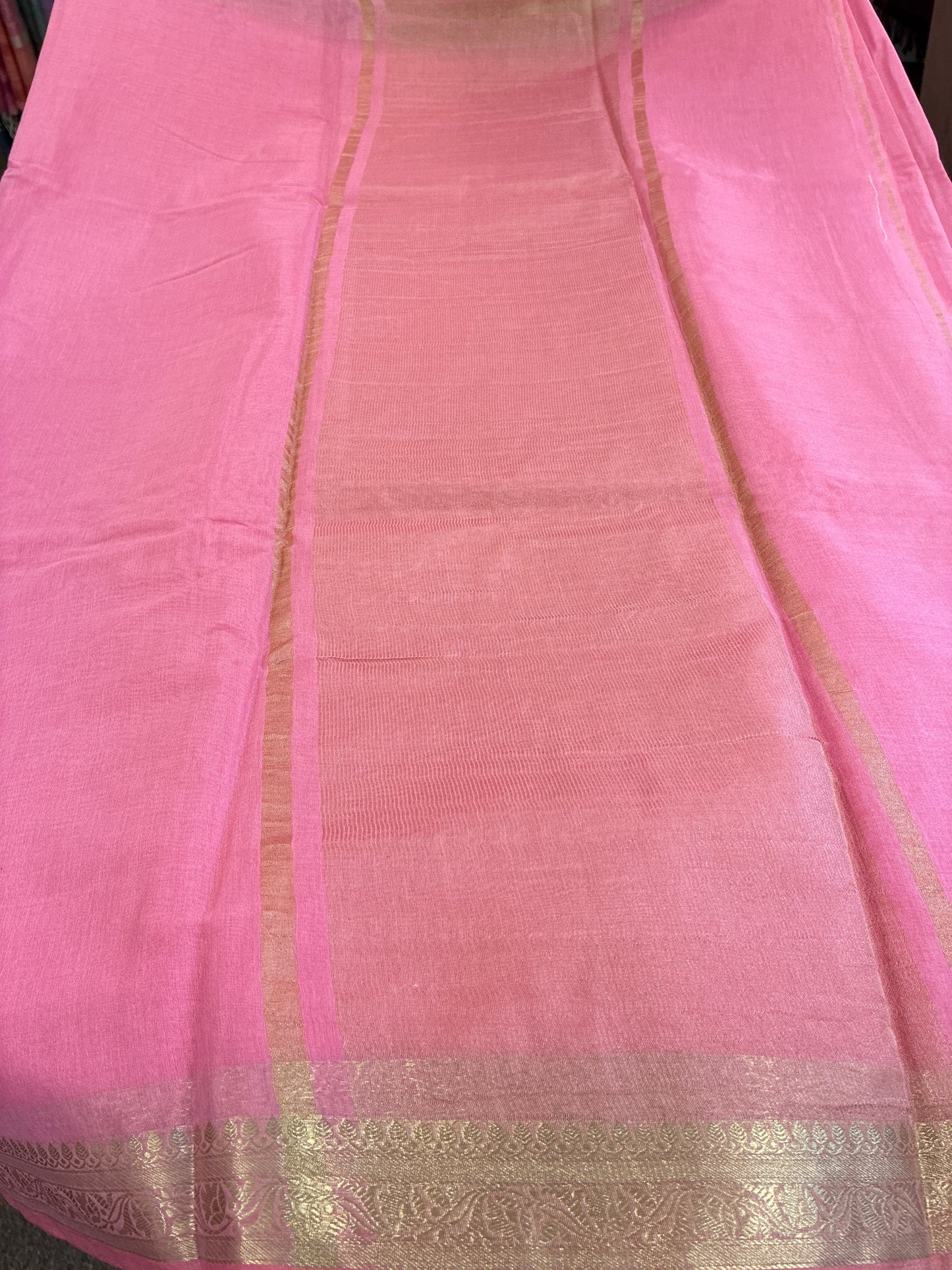Pure Chanderi Cotton Saree - Pink