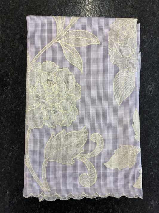 Soft Kota embroidery saree - Light Lavender
