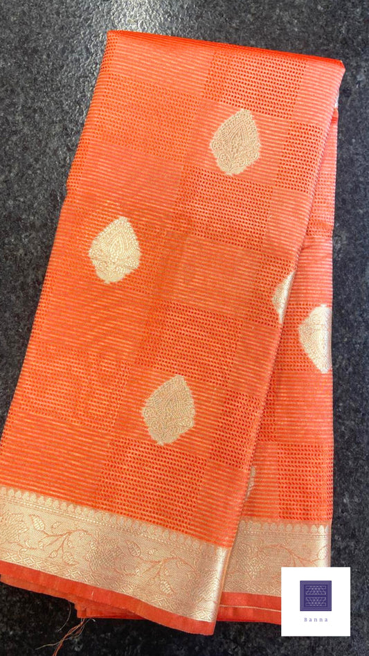 Tissue with thread weaving - Orange