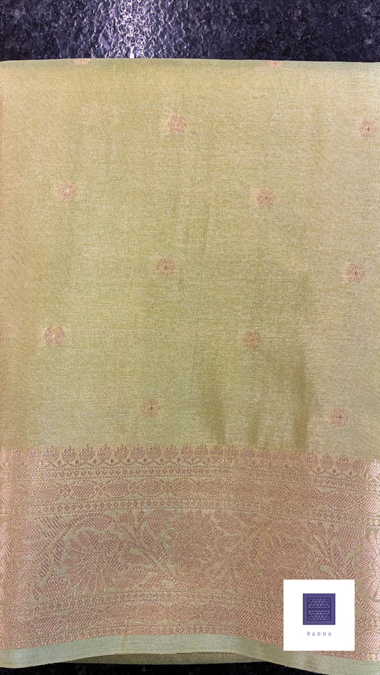 Tissue Silk woven traditional Banarasi saree - Light Green