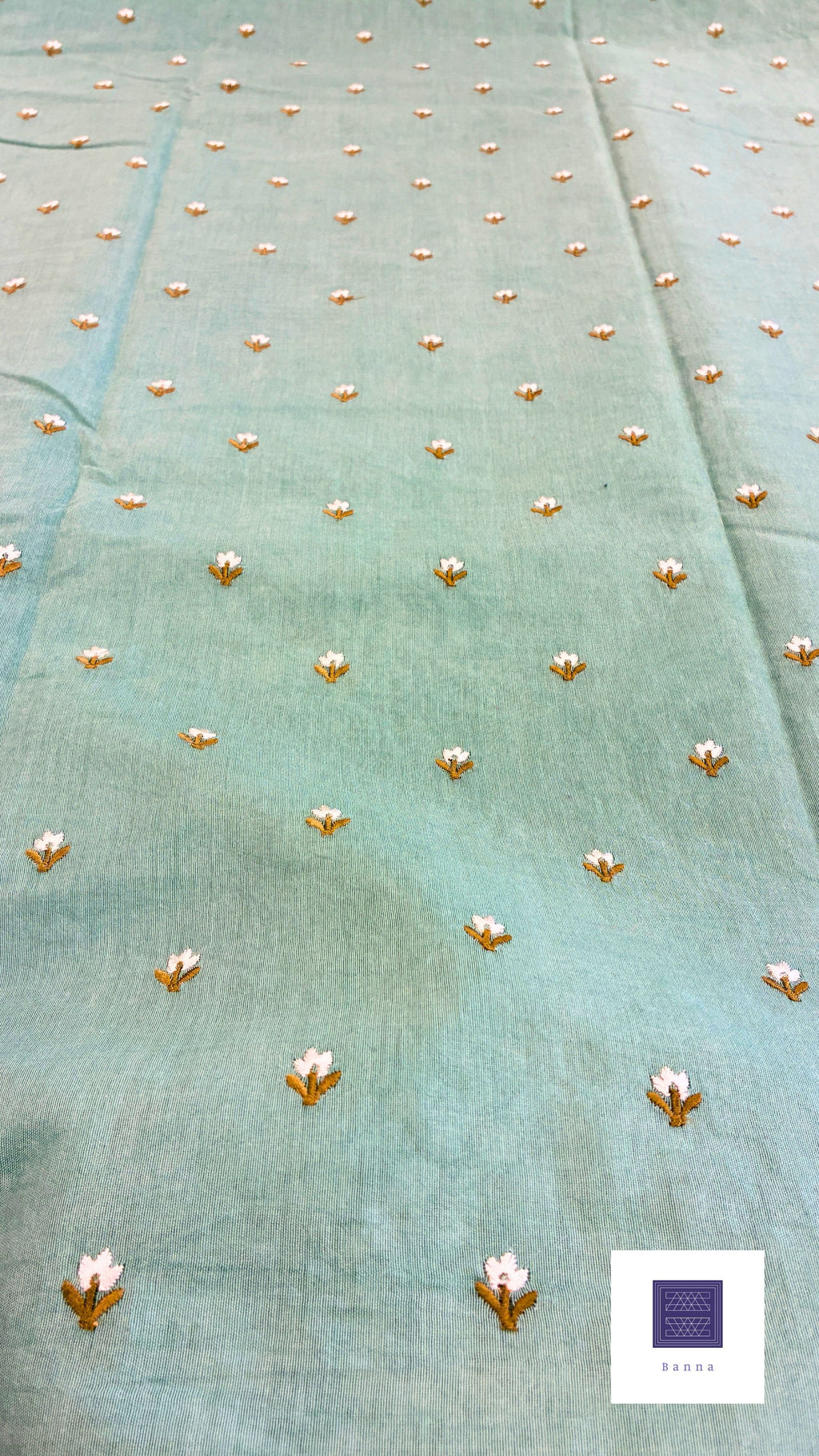 Banna's signature pure cotton saree - Blue