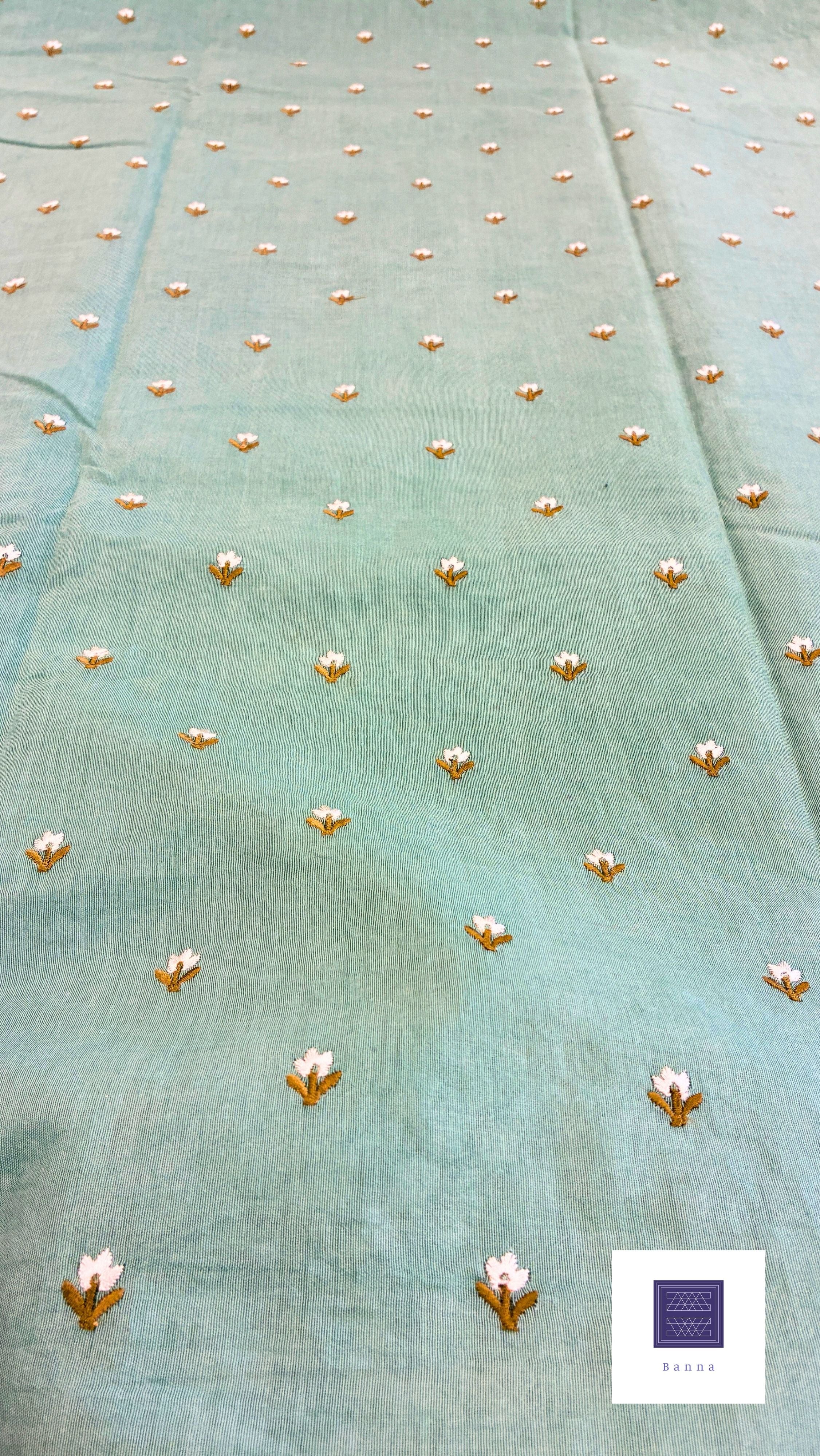 Banna's signature pure cotton saree - Blue