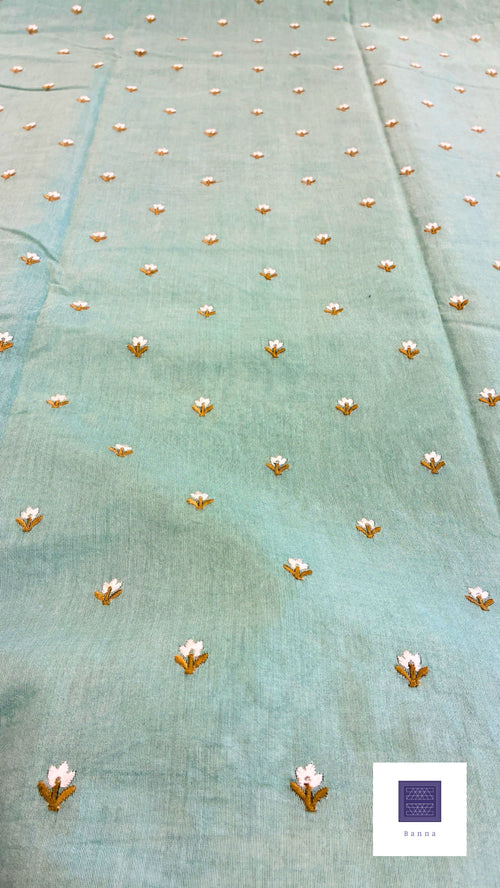 Banna's signature pure cotton saree - Blue