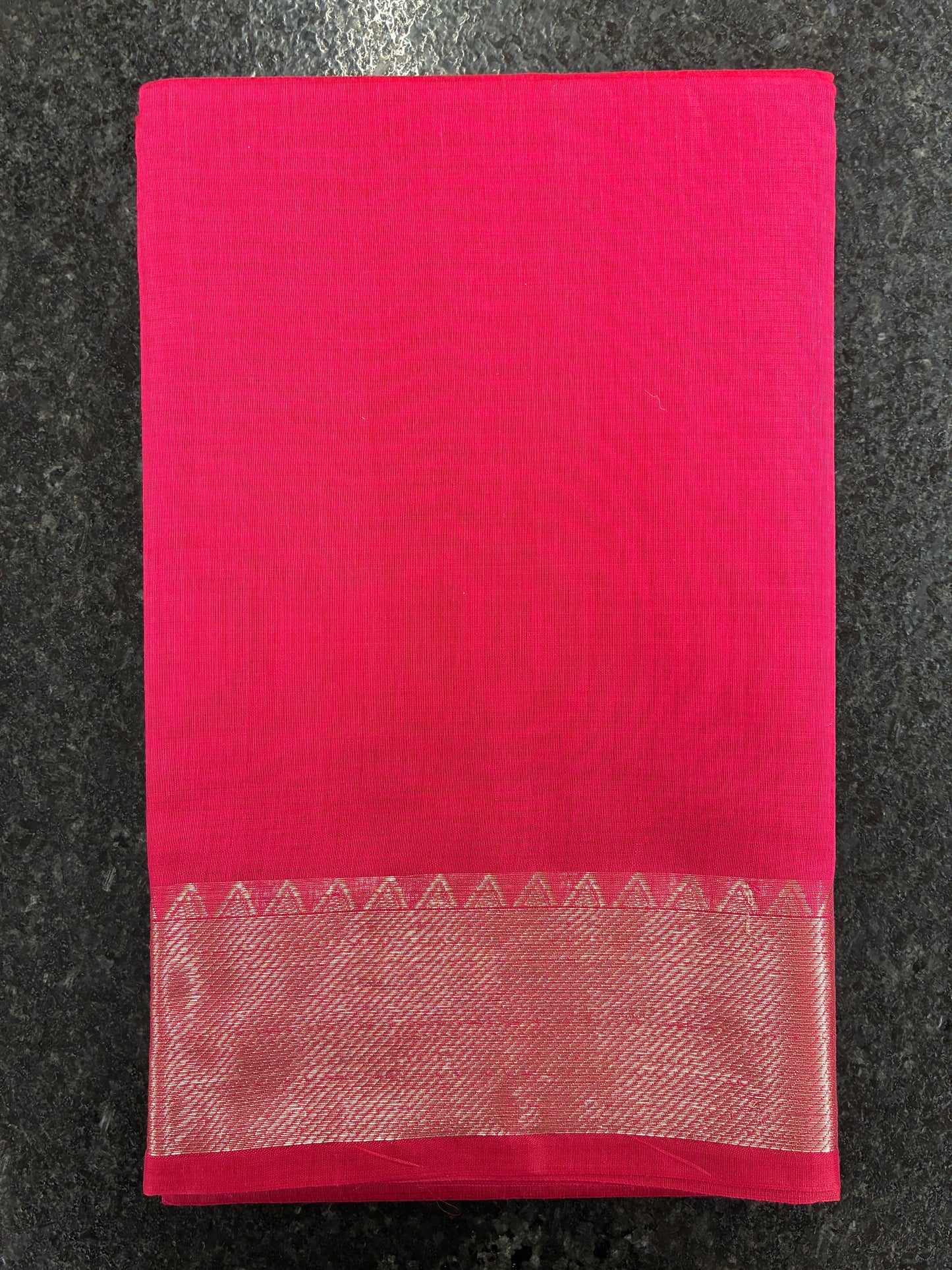 Cotton Saree temple border - Pink