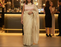 Plain Tissue Saree - Cream