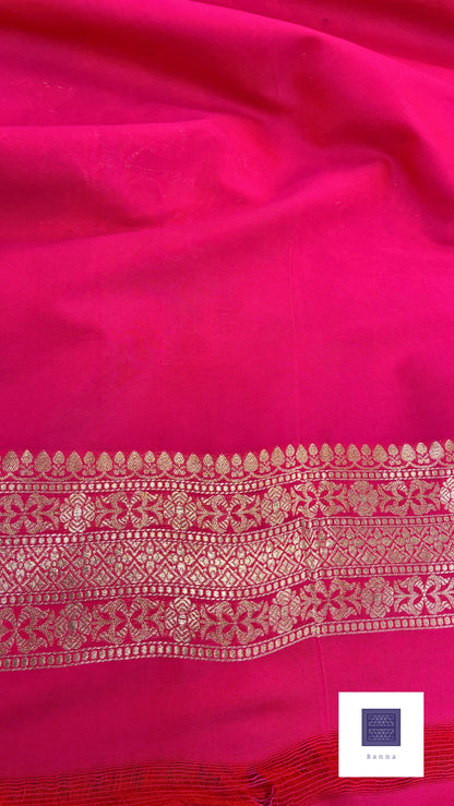 Banaras Katan Saree - Hot Pink