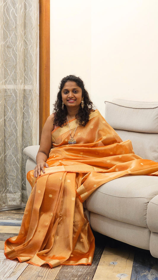 Banna’s Tissue Saree - Orange