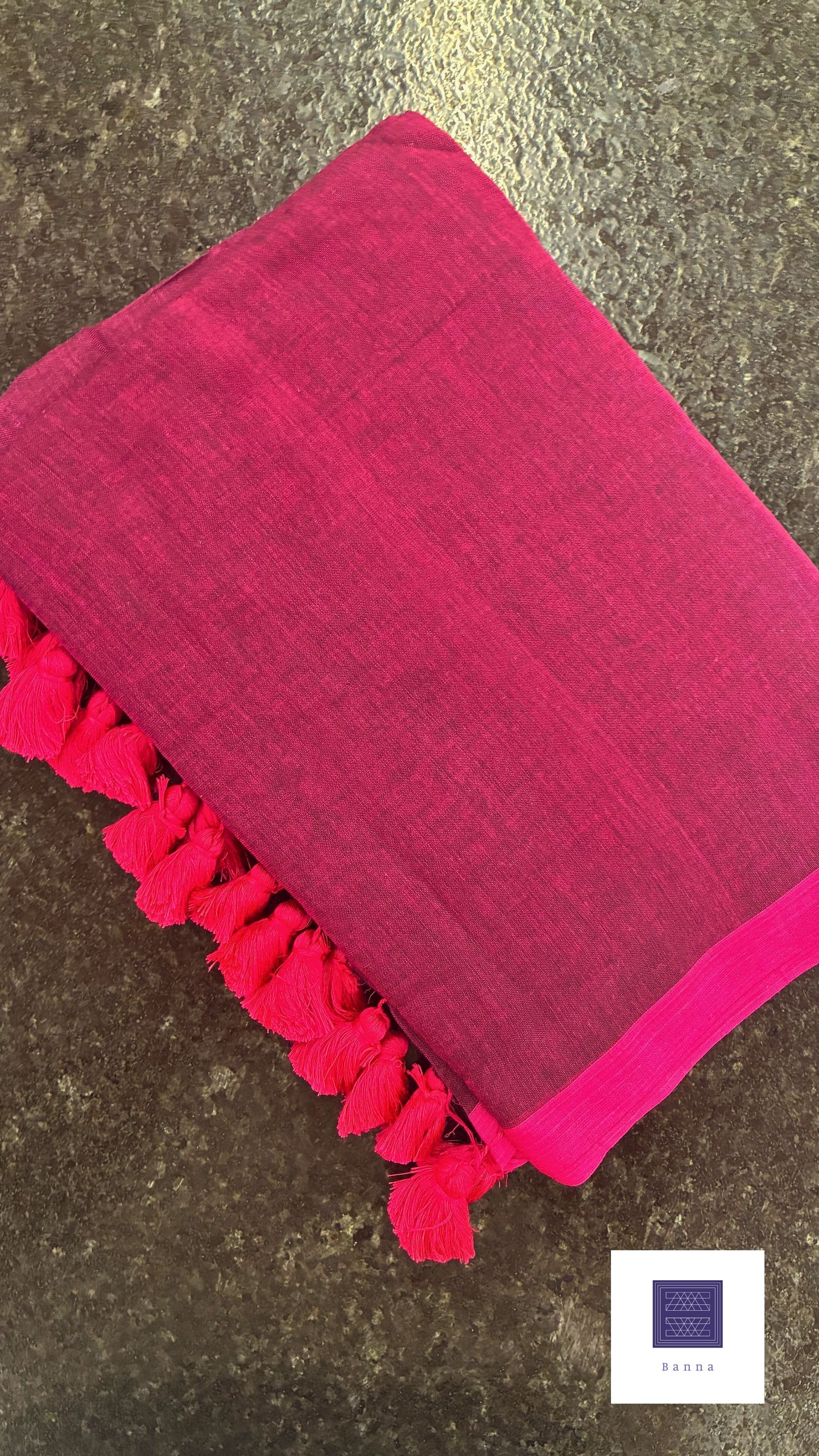 Soft Mul Cotton saree - Purple with Pink border