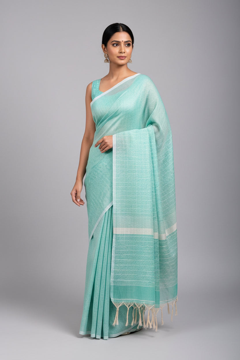 Solid Kota tissue - Cyan Green