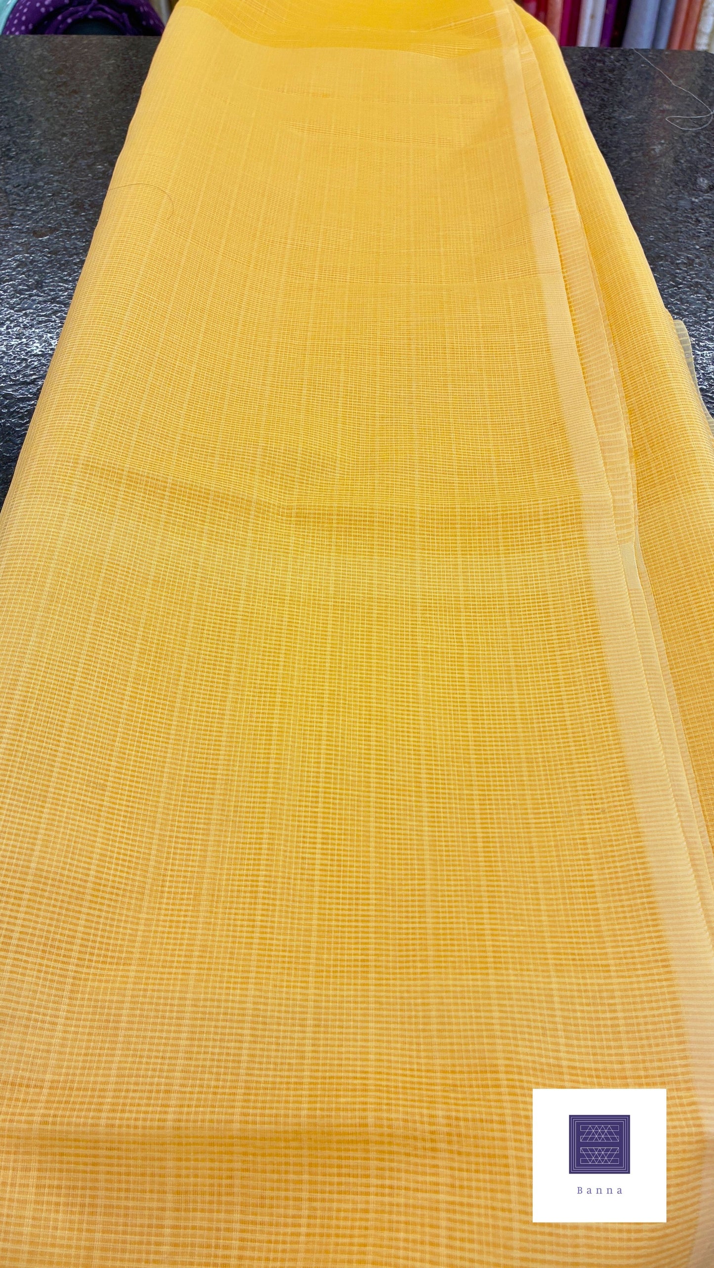 Solid Kota tissue - Mango yellow