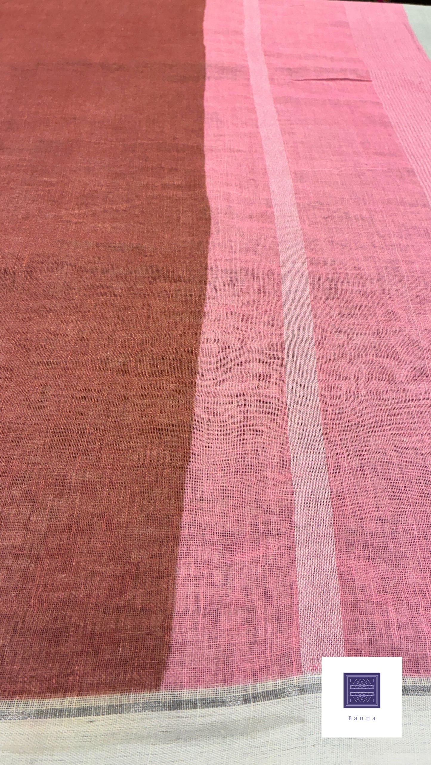 Pure Handloom Linen Saree - White