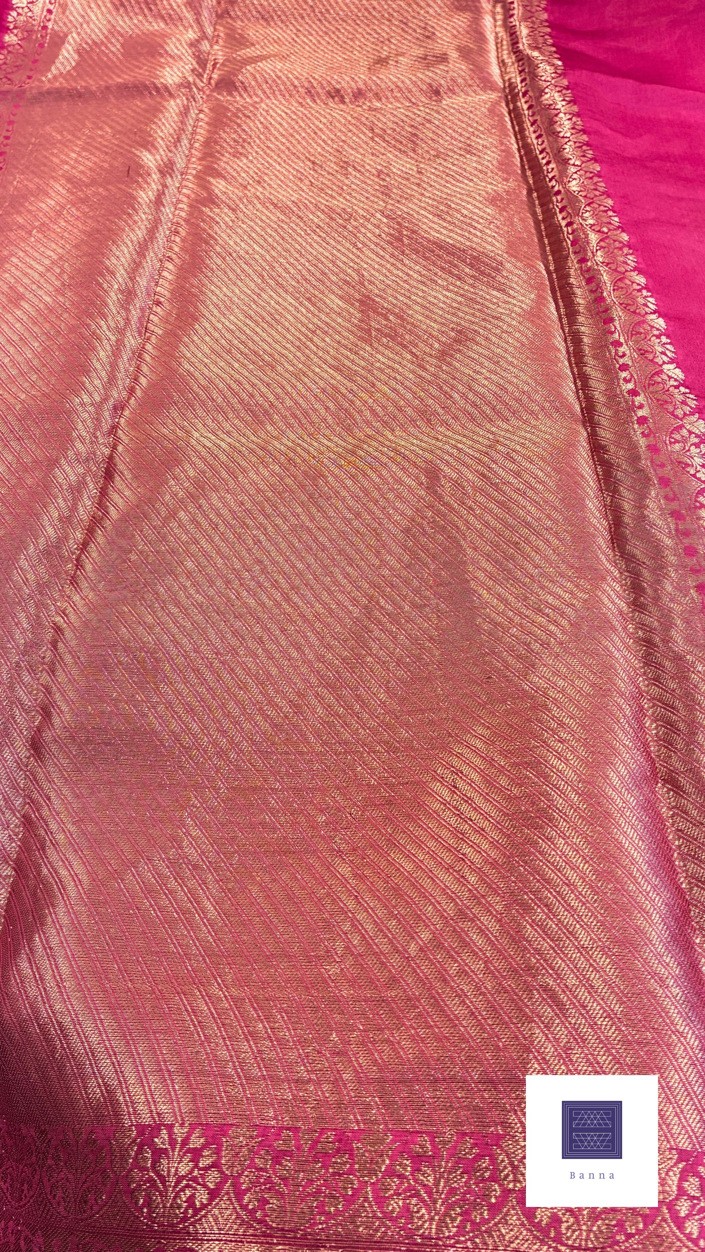 Pure soft silk Banarasi saree  - Pink