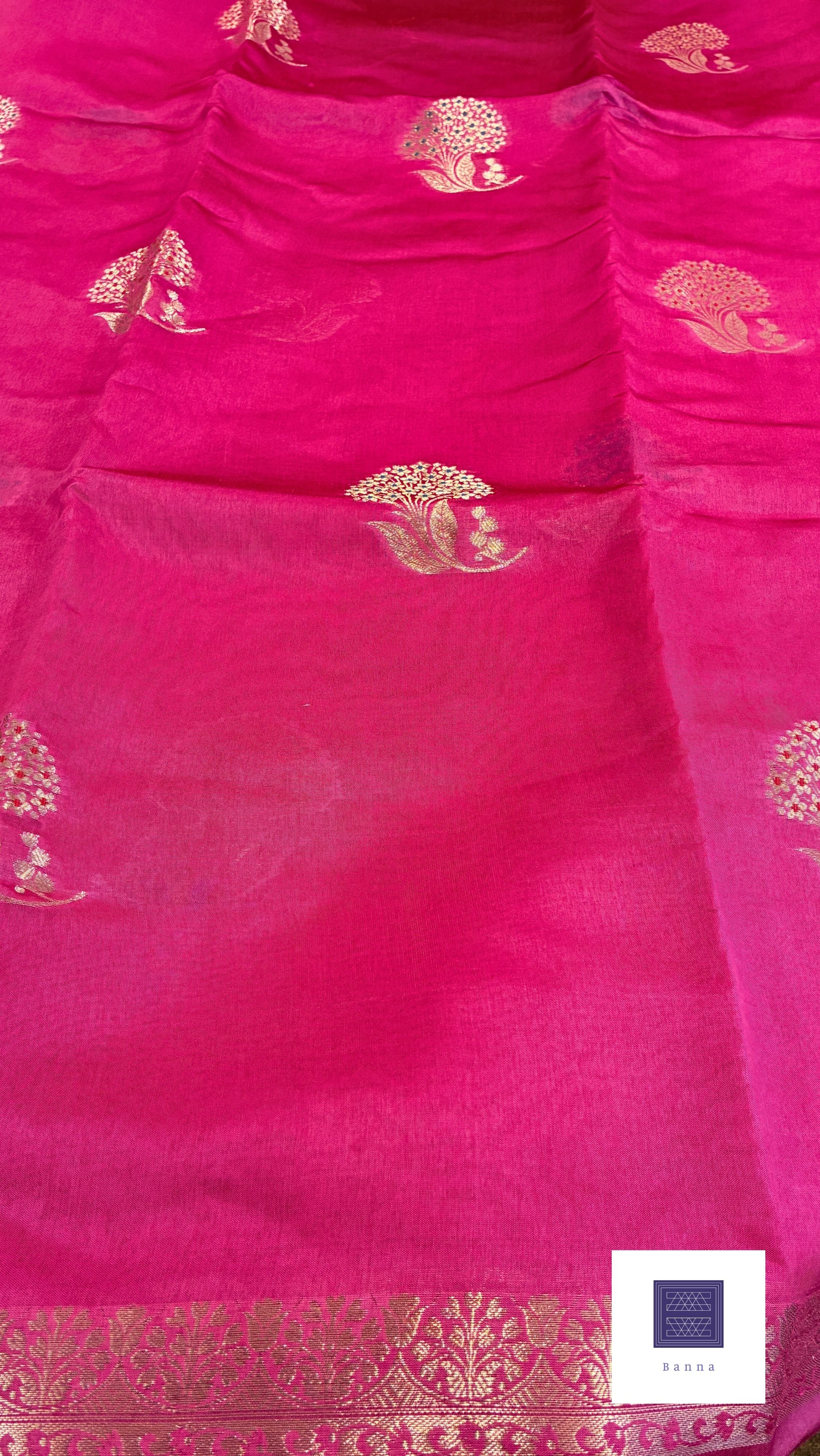 Pure soft silk Banarasi saree  - Pink