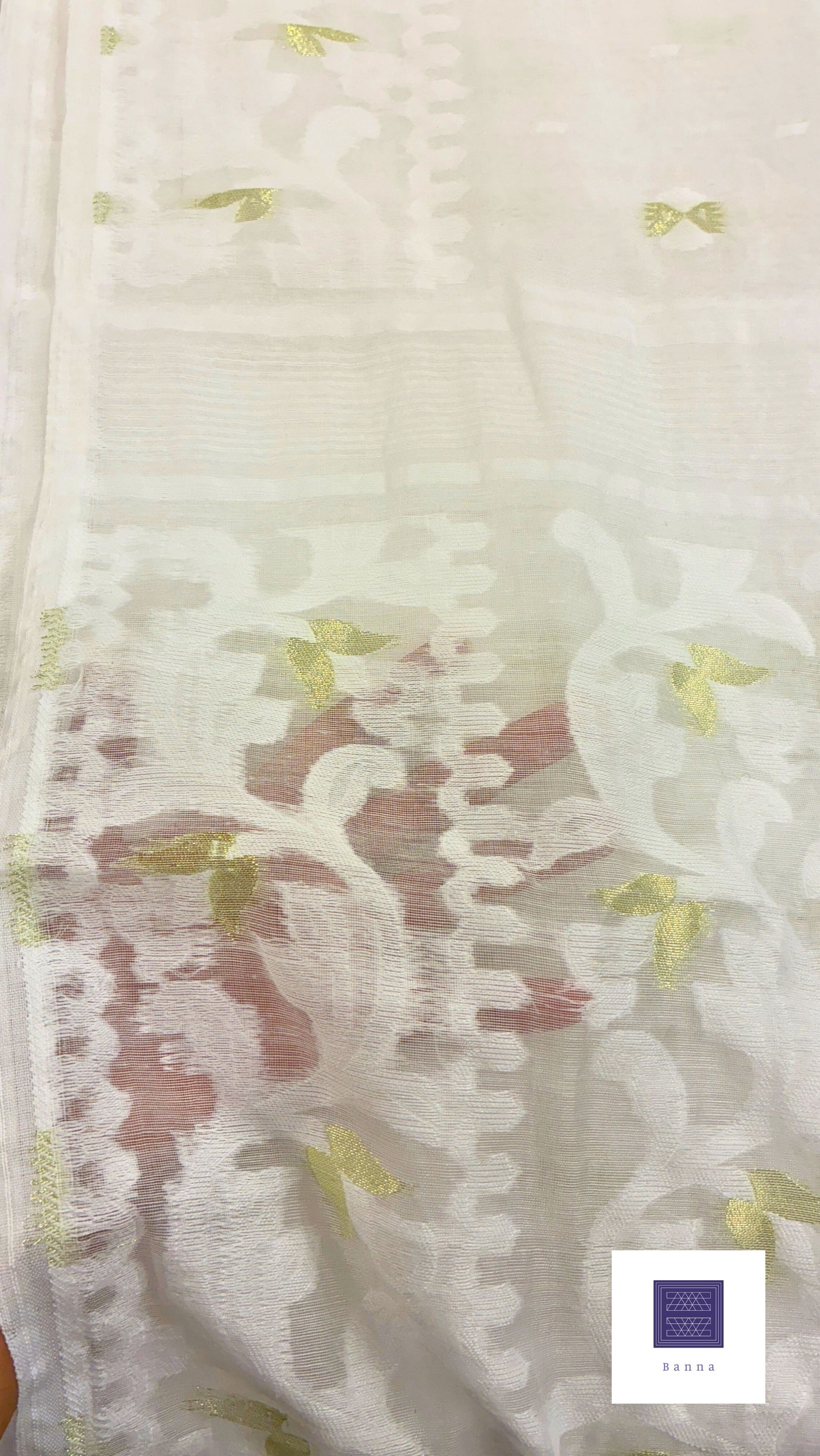 Jamdhani Cotton Saree - White