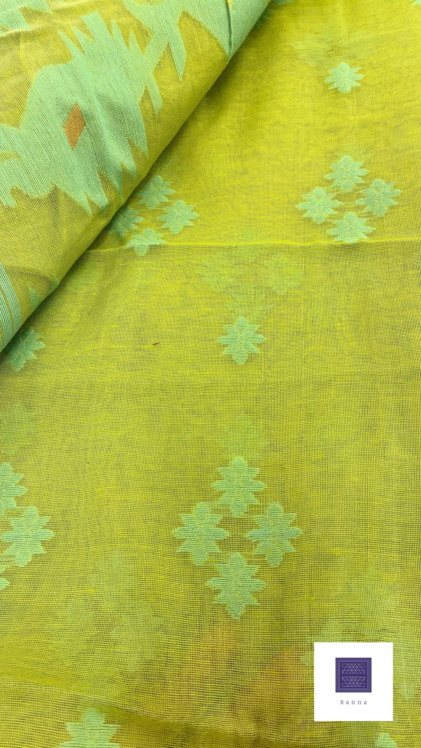 Jamdhani Cotton Saree - Green