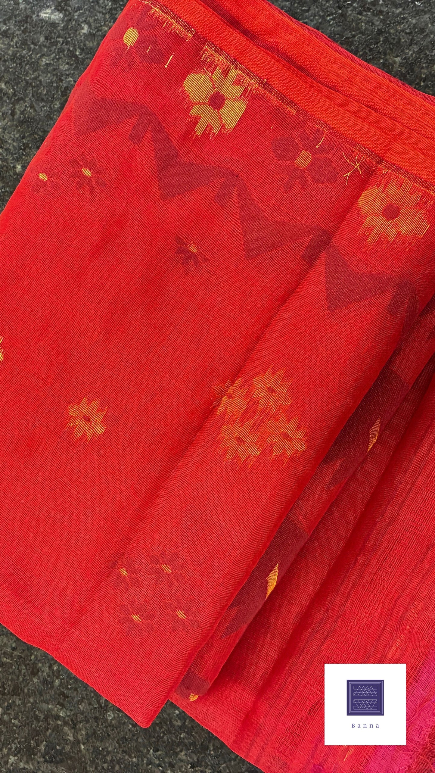 Jamdhani Cotton Saree - Maroon