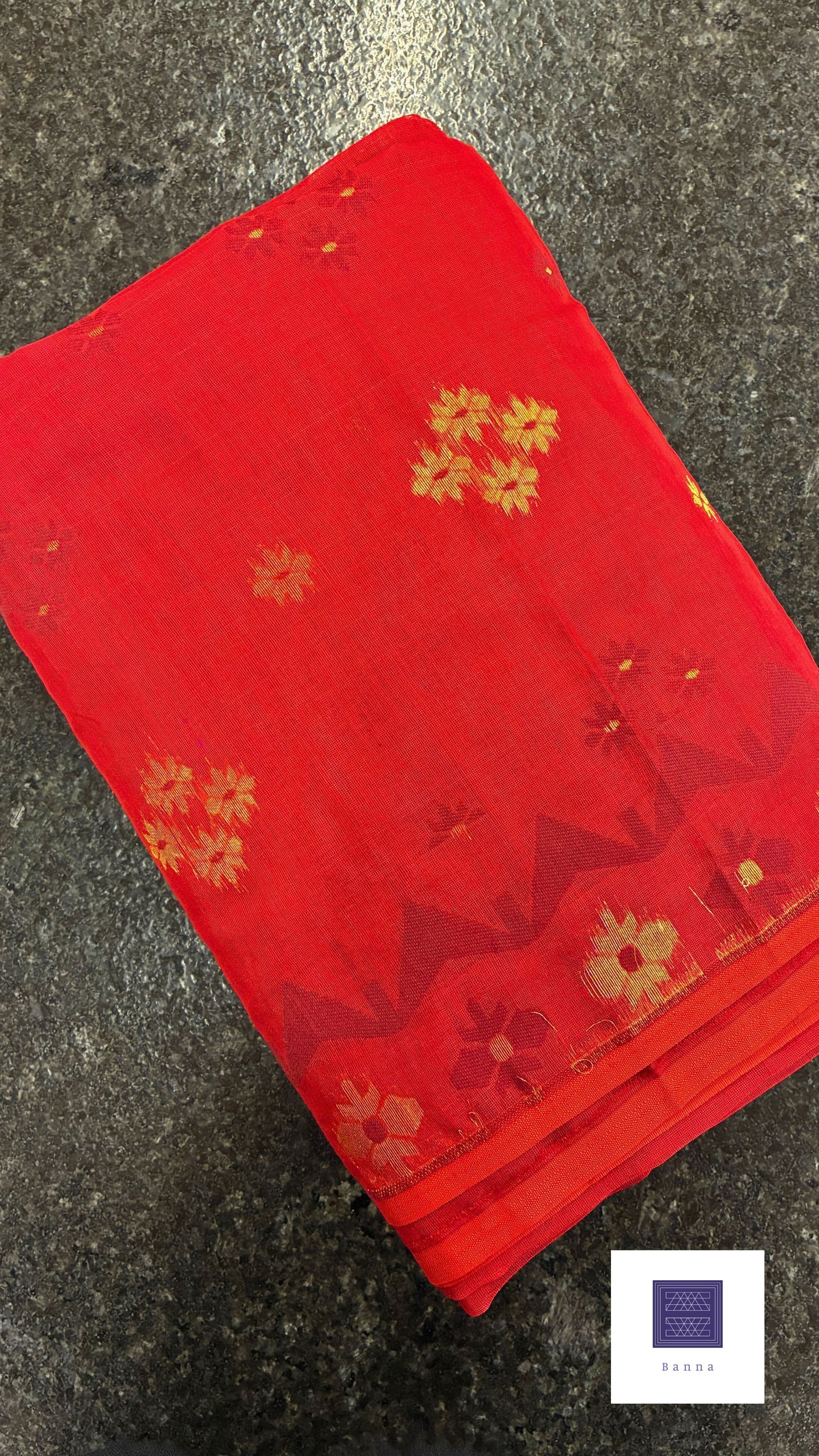 Jamdhani Cotton Saree - Maroon