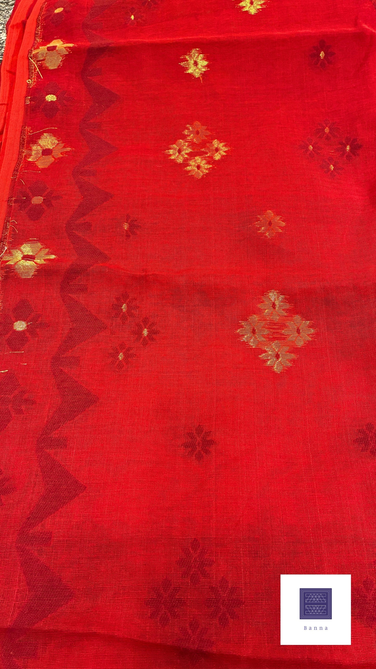 Jamdhani Cotton Saree - Maroon