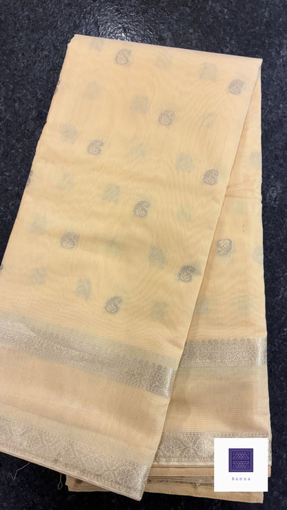Cotton saree double border - Mango Yellow