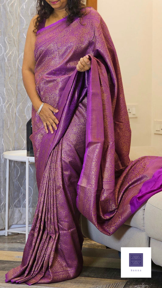 Banarasi Handloom Brocade Saree - Purple