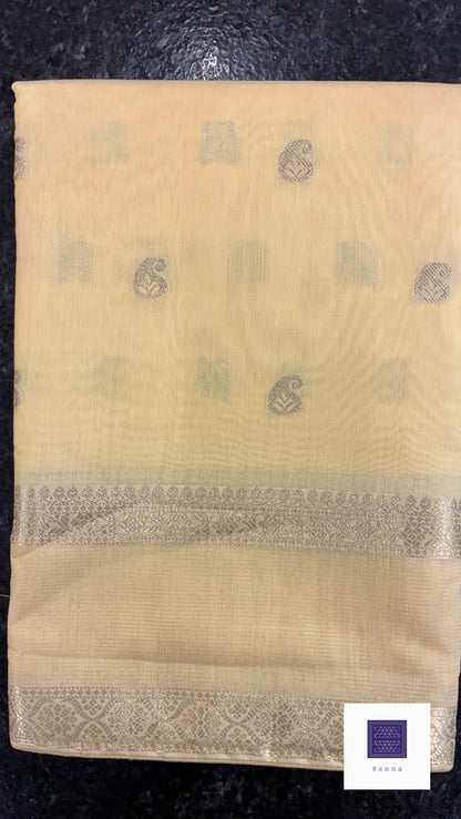 Cotton saree double border - Mango Yellow