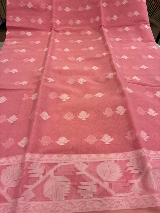Jamdhani Cotton Saree - Pink