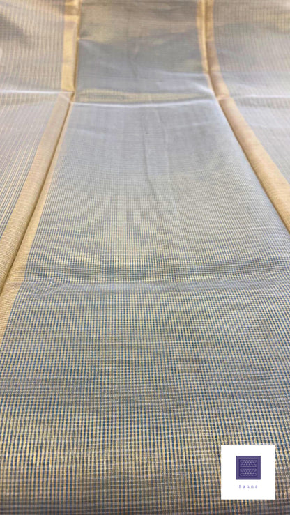 Kota Tissue Saree - Light Green and Gold