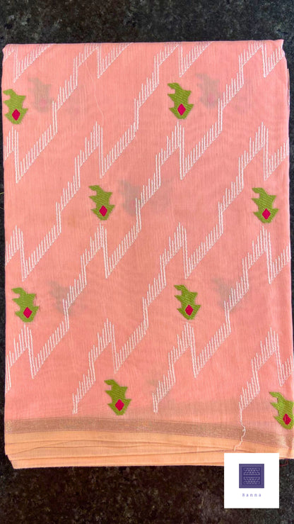 Work love, everyday saree in all new embroidery work - Pastel Pink