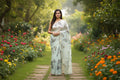 Work love, everyday saree in all new floral prints - Pastel Aqua green