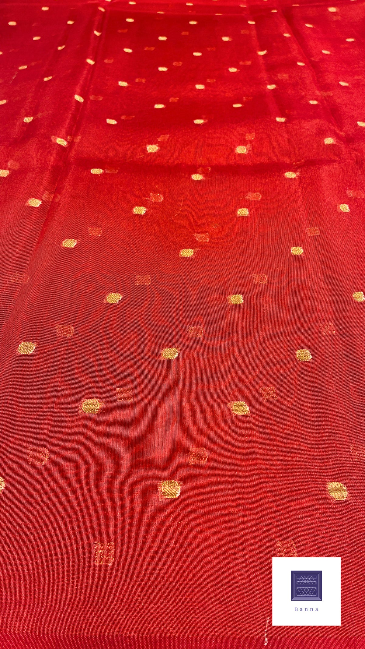 Banna Signature Simple Tissue Saree - Red