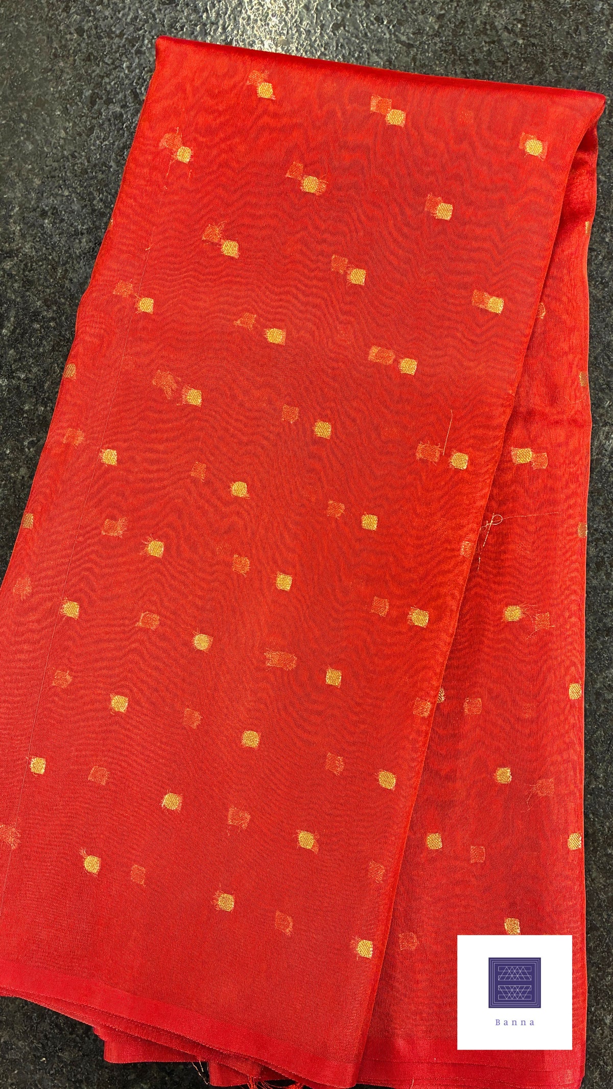 Banna Signature Simple Tissue Saree - Red
