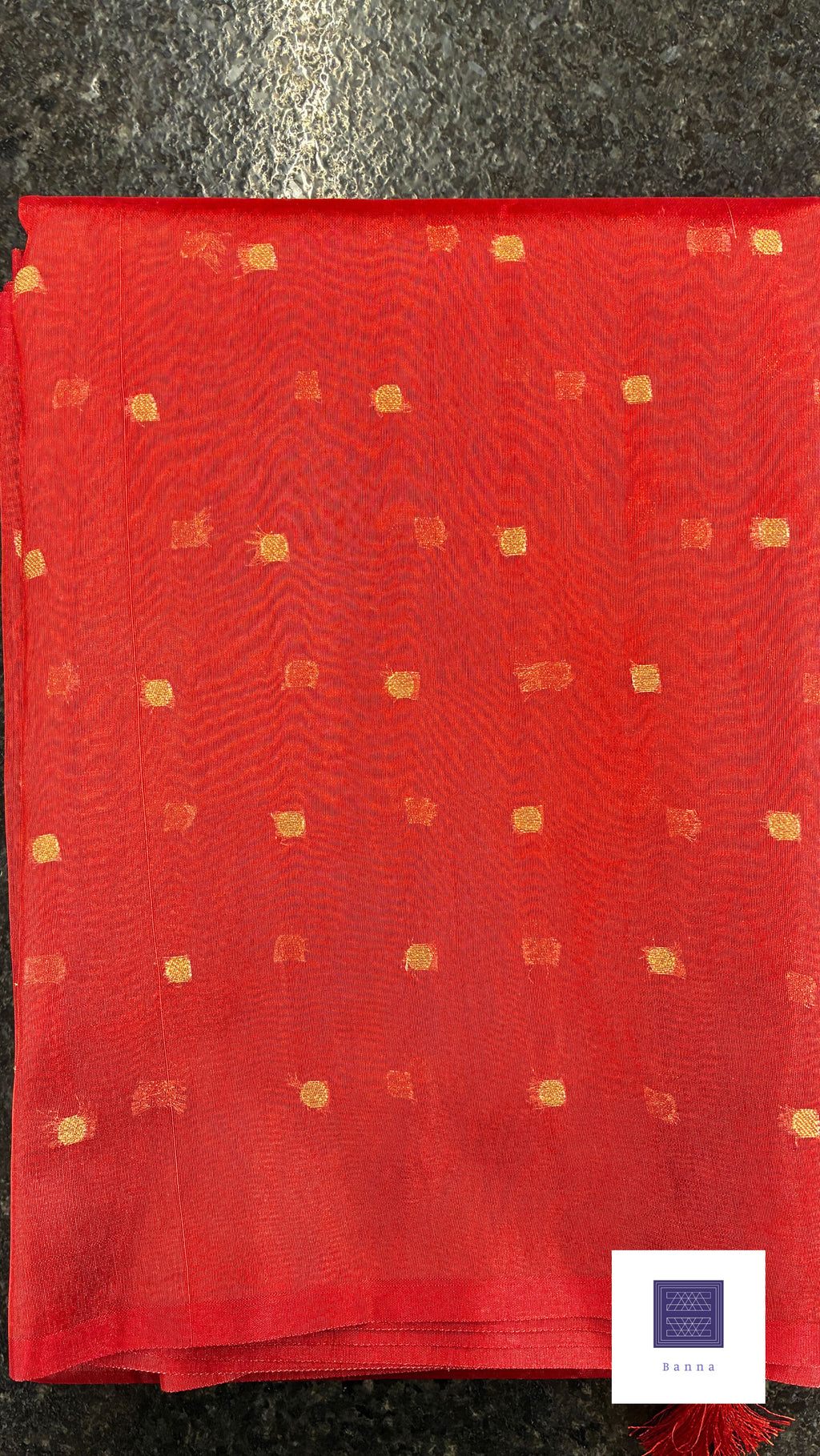 Banna Signature Simple Tissue Saree - Red