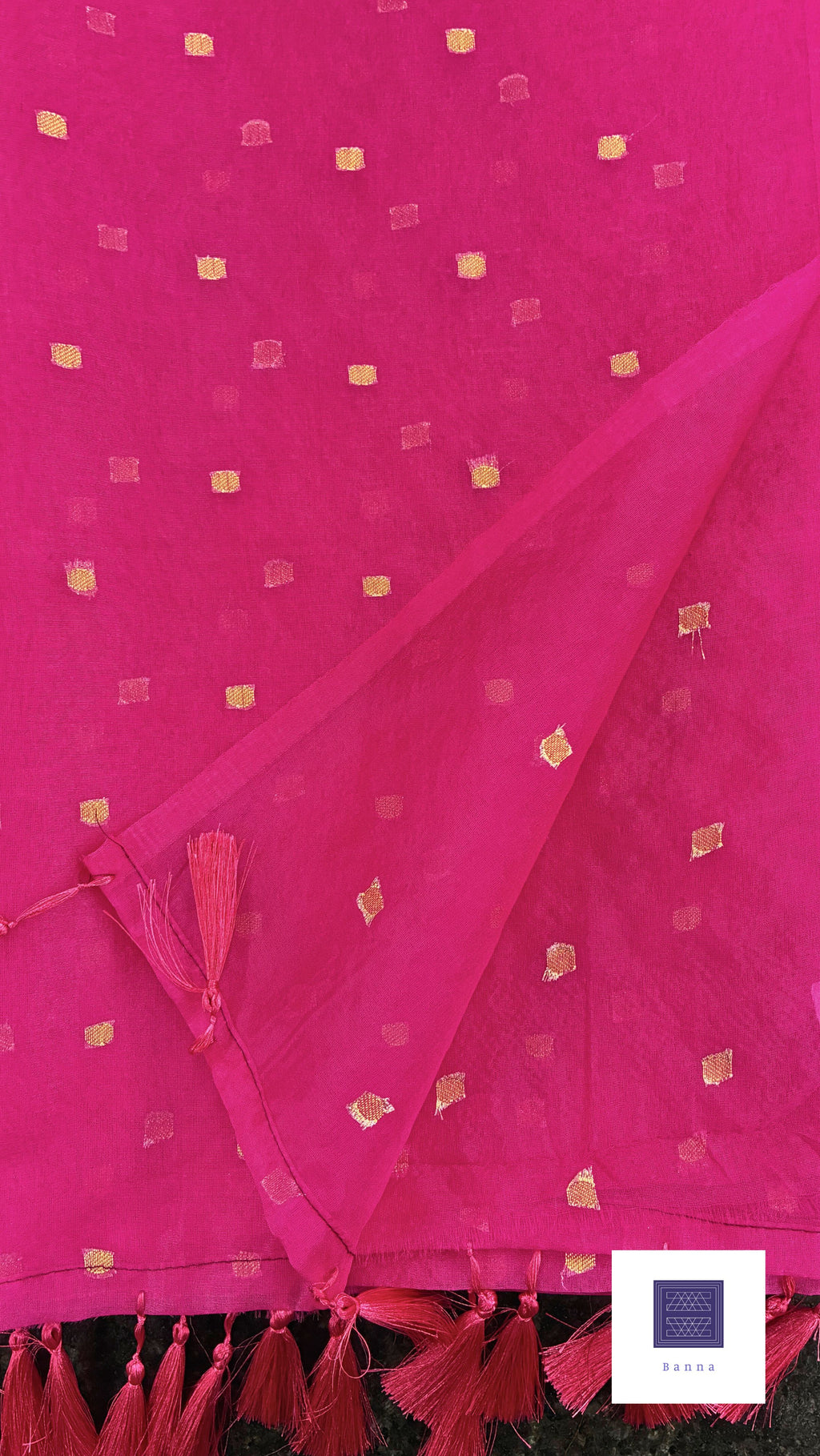 So elegant simple organza saree - Hot Pink